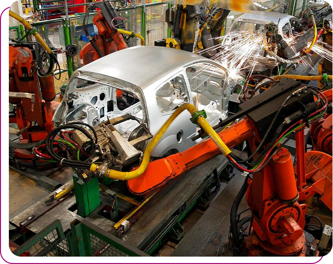 Automated systems working in coordination on a production line