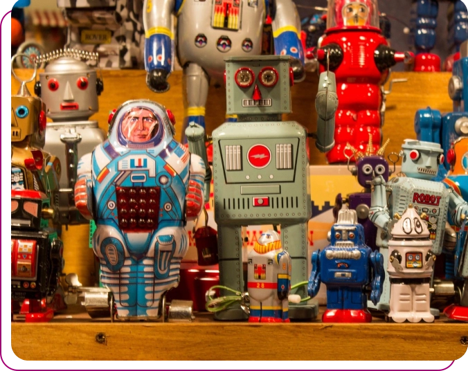A lineup of robots representing a firm's automation army